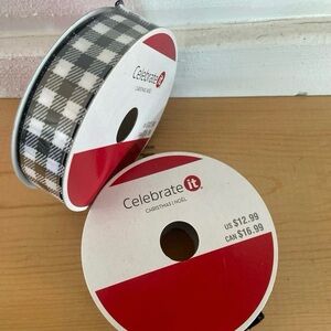 Celebrate It Black and White Plaid Ribbon